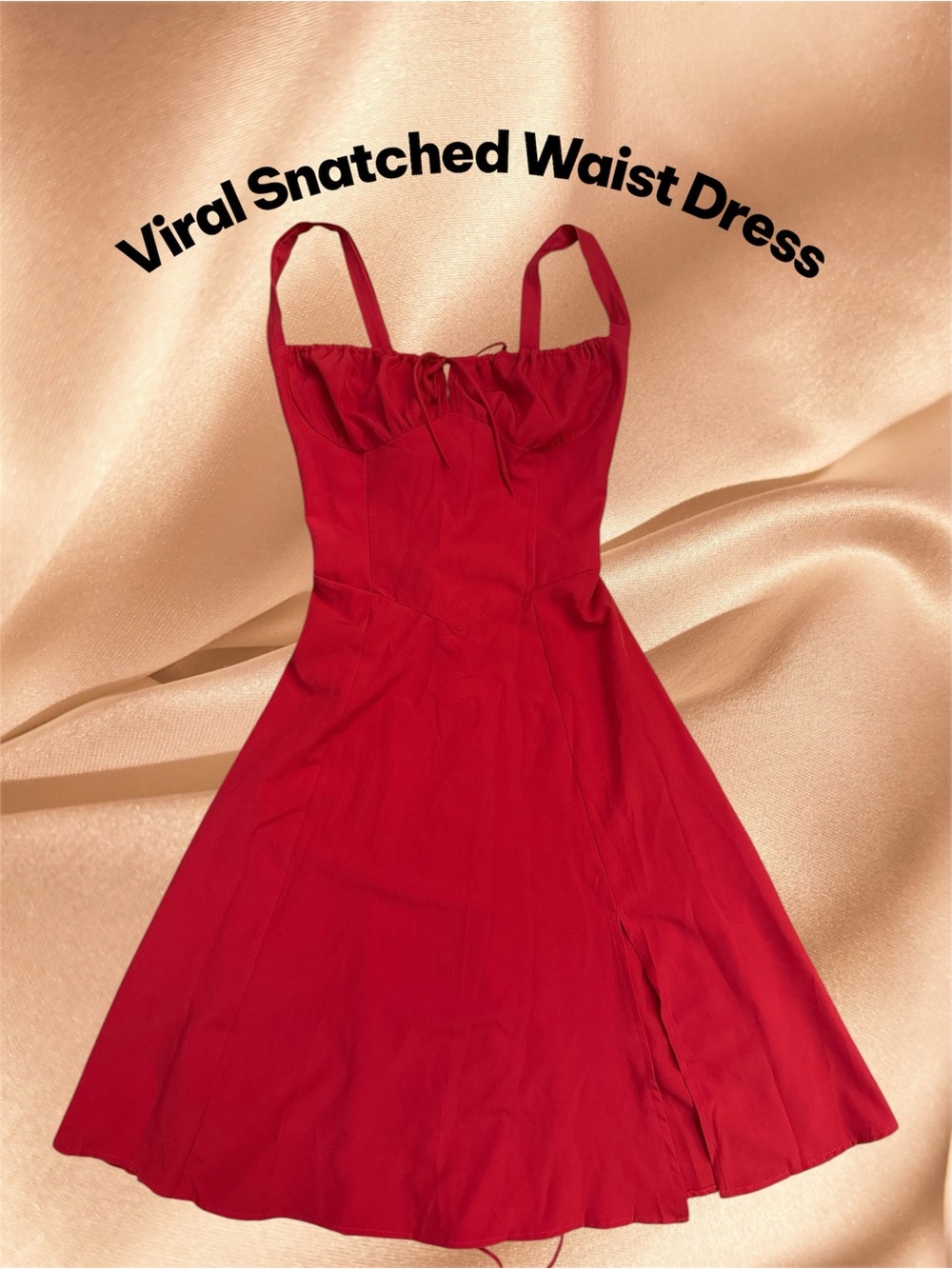 🌹Viral•Waist•Snatcher Dress with Sweetheart Neckline in Red